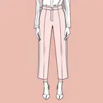 high-waisted rose-colored slacks image